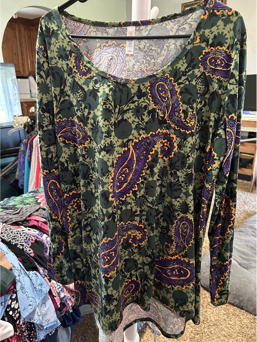 LuLaRoe Long Sleeve Paisley Print Top 2XL